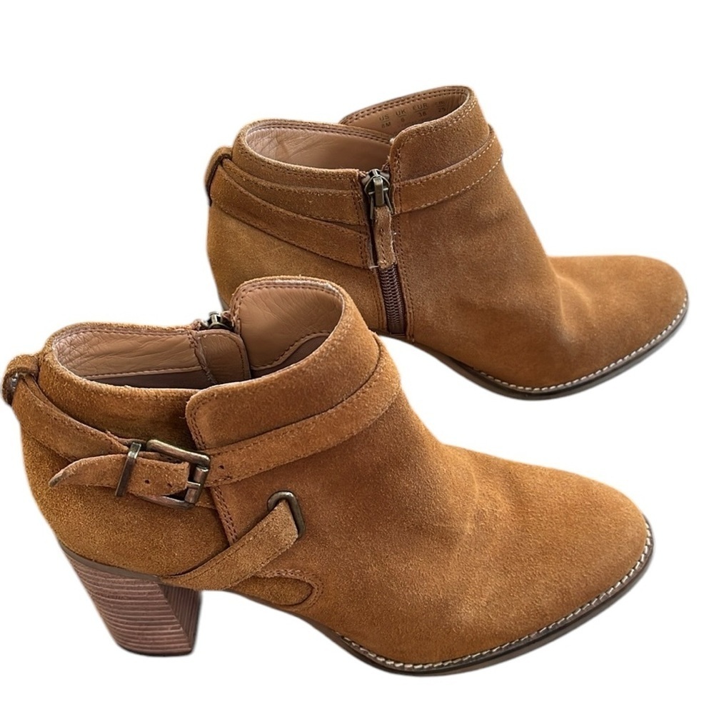 Franco Sarto Orena Suede Leather Brown Ankle Bootie Size 8 - Picture 3 of 7